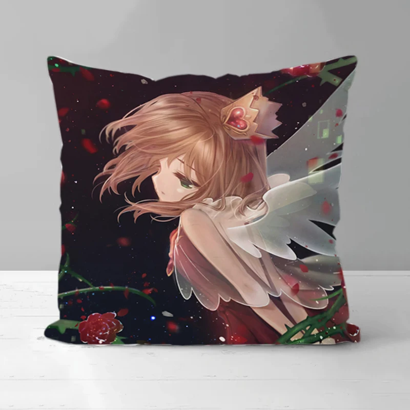 

Декоративная Наволочка 50x50, чехол для автомобильного дивана в стиле Сакура и КИНОМОТО, двухсторонняя печать, искусственные подушки 45x45, наволочки