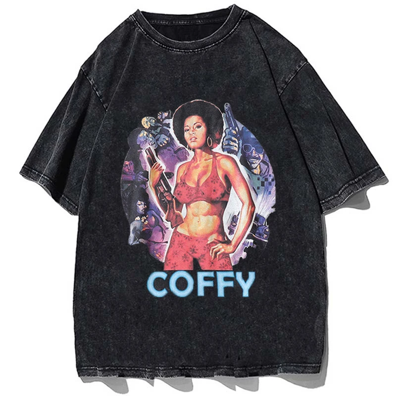 

Hip Hop Tshirts for Men Film Posters Washed T-shirt Boys Clothing Vintage Old Loose Oversize T Shirt Harajuku Clothes Summer