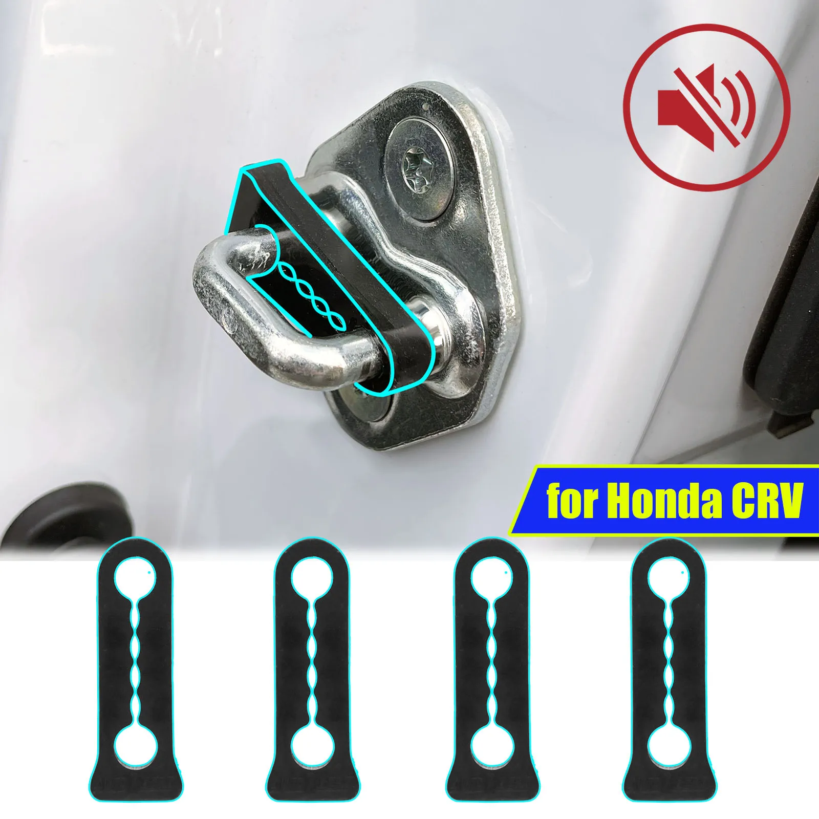 Буферный демпфер дверного замка для Honda CIVIC 2005-2023, звукоизоляционная изоляция, тихая глухота, существующая шумоуплотнение, стопор, глушитель