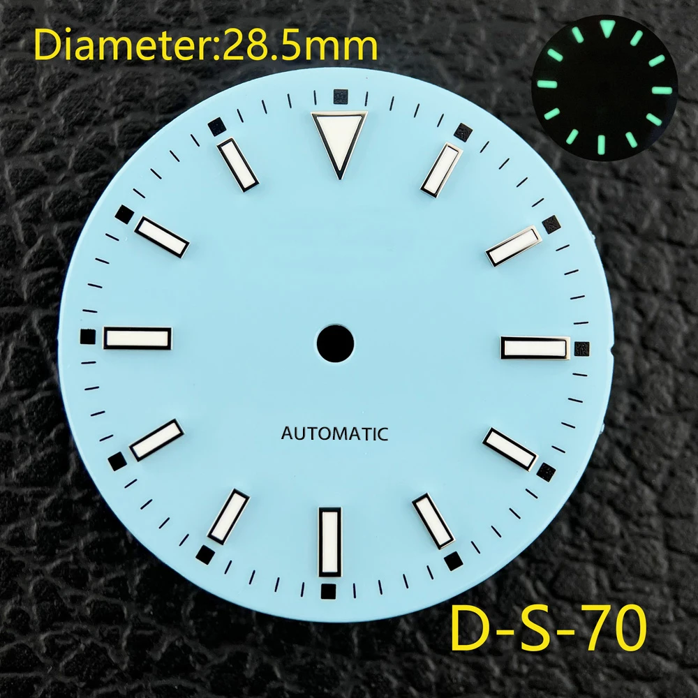 

28.5mm S Logo Mechanical Watch Modification Dial For NH35/36/4R/7S Movement Green Luminous Watch Accessories Logo Customization