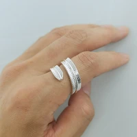 simple and fashionable adjustable feather universal ring for men and women birthday love gift