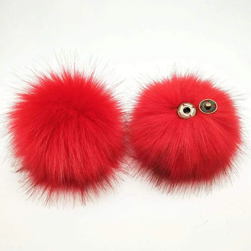 Fausse Fourrure Cheveux Moelleux Pompon Boule Bricolage Poms Pour Chapeaux Écharpes Gants Sacs Brun