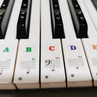 colorful piano stickers for 49546188 key keyboards transparent removable double layer coating piano key sticker for beginners