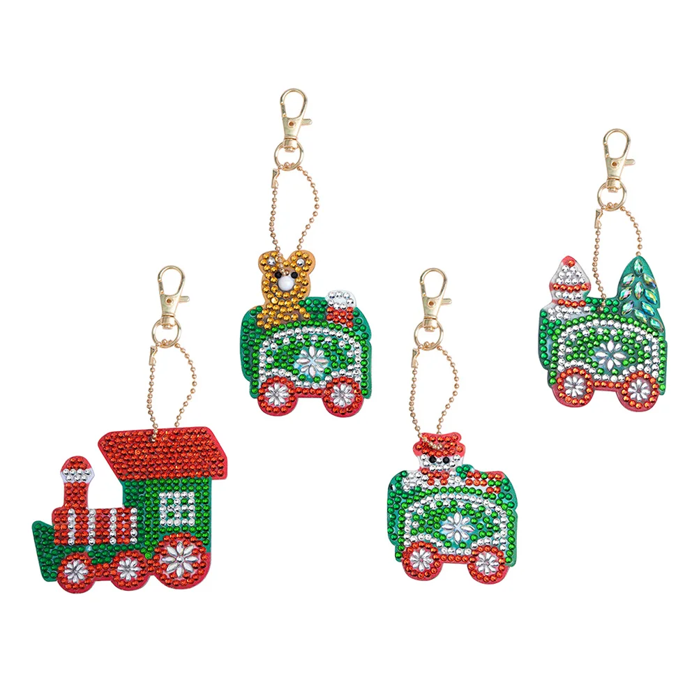 

4pcs Christmas Purse Charm Gift Gifts Christmas Stocking Stuffers Santa Keychain