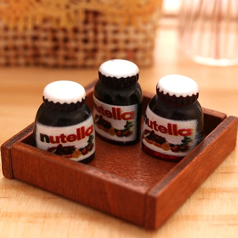 

3Pcs/Set 1:12 Dollhouse Miniature Chocolate Sauce Food Model Kitchen Living Scene Decor DIY Pretend Play Toy