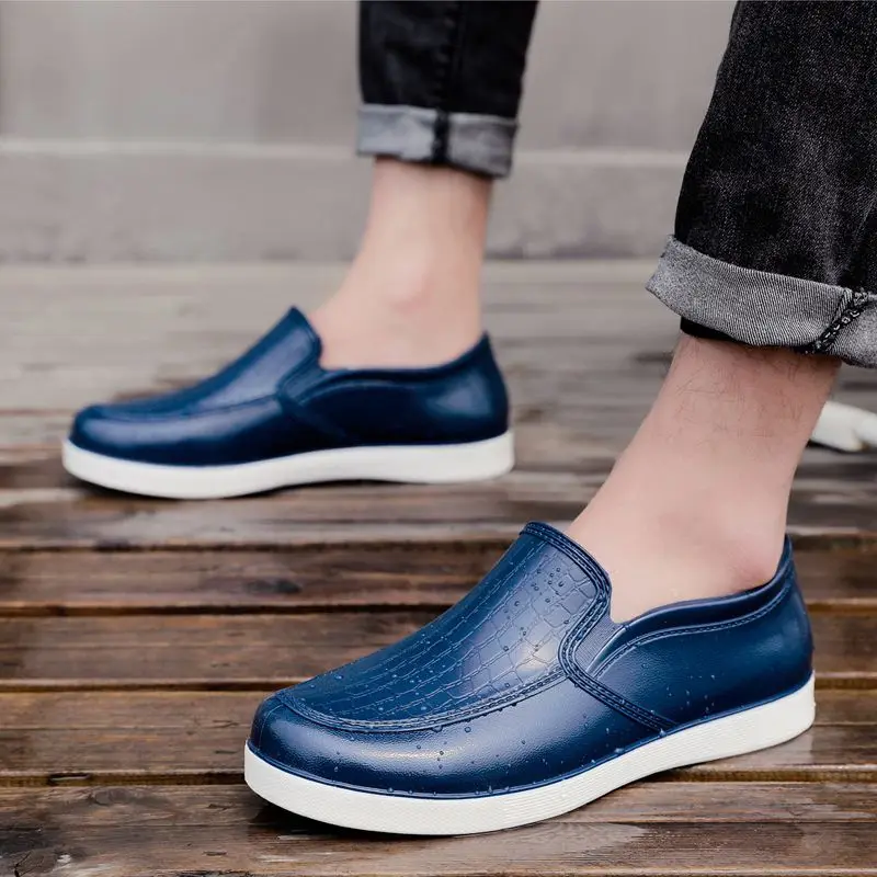 

Unisex Rain Boots Non-Slip Men Fishing Shoes Rubber Waterproof Ankle Booties Male Work Outdoor Casual Kitchen Light Galoshes