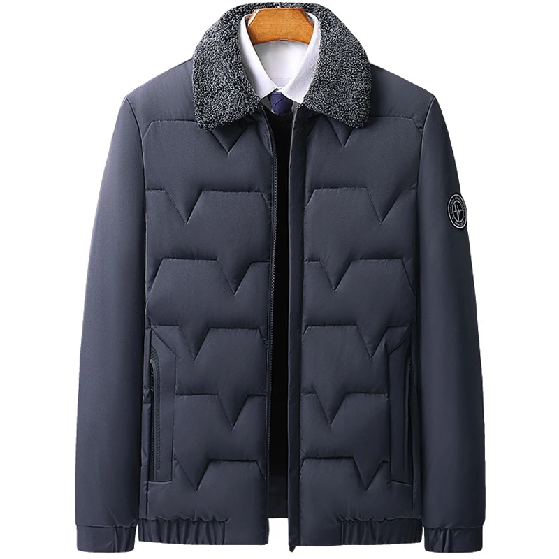 Men's Jacket lapel mens Parka Winter New down jacket fleece Warm Jackets men business leisure coat bread clothing youth coats