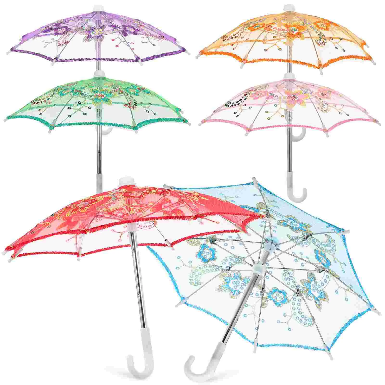

6 Pcs Umbrella Decorations Wedding Lace Umbrellas For Tea Party Toddler Delicate Vintage