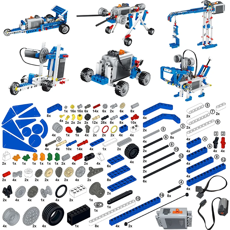 

9686 Technical Parts Multi Technology MOC Parts Educational School Students Learning Building Blocks Power Function Set for Kids