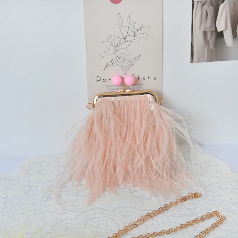 Роскошные настоящие страусиные перья в форме коробки женский клатч вечерняя