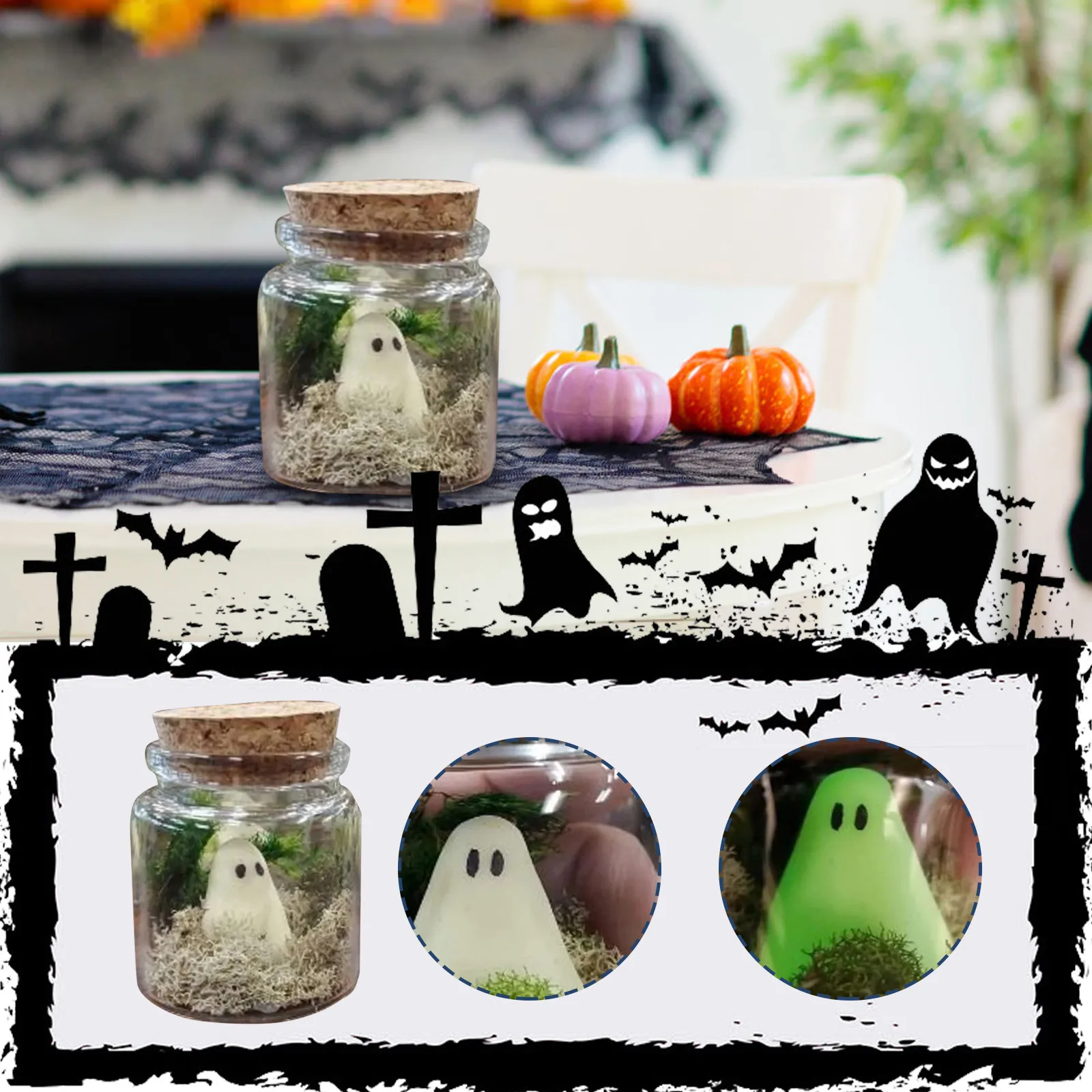 Светящийся Питомец В Банке Маленькая Фигурка Призрака Настольное Украшение