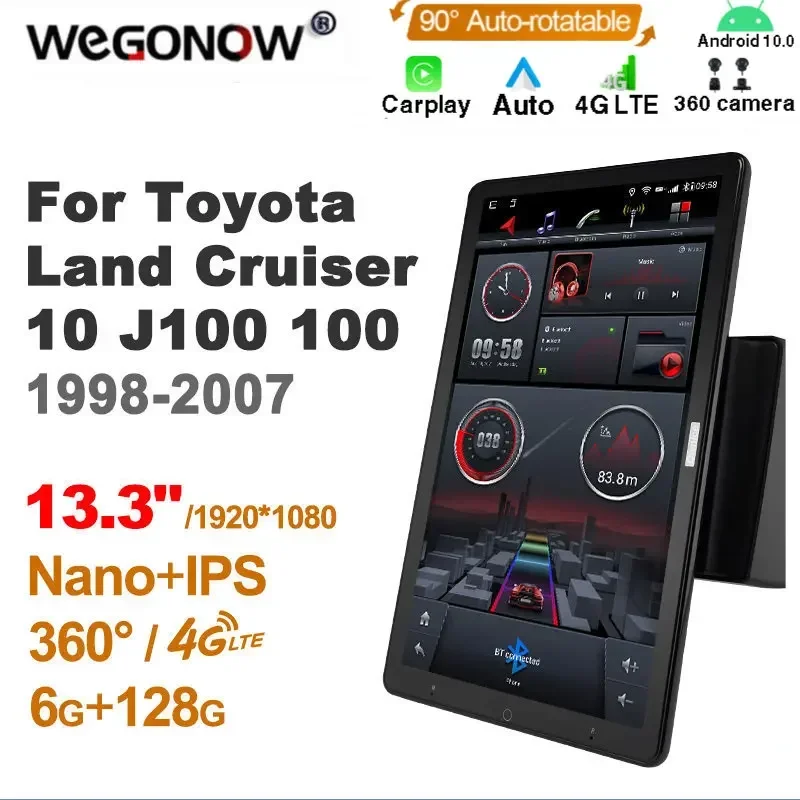 Поворотный 13 3-дюймовый автомобильный мультимедиа Ownice Android 10 0 для Toyota Land Cruiser J100 100