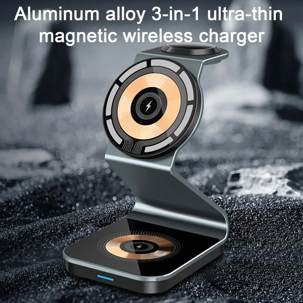 Wireless Charger Compact Wireless Charger Compact Size Magnetic Wireless Charger Fast Charging Station for Phone Watch Earphones