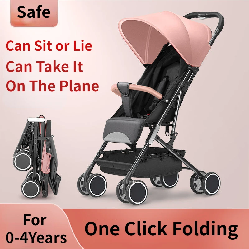 0-6Years Baby Stroller Easy Folding Stroller Can Sit or Lie Portable Lightweight Travel Newborn Stroller Universal Baby Carriage