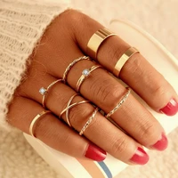 bohemian geometric rings set for women vintage star moon flower knuckle finger ring women girl fashion jewelry gift accessories