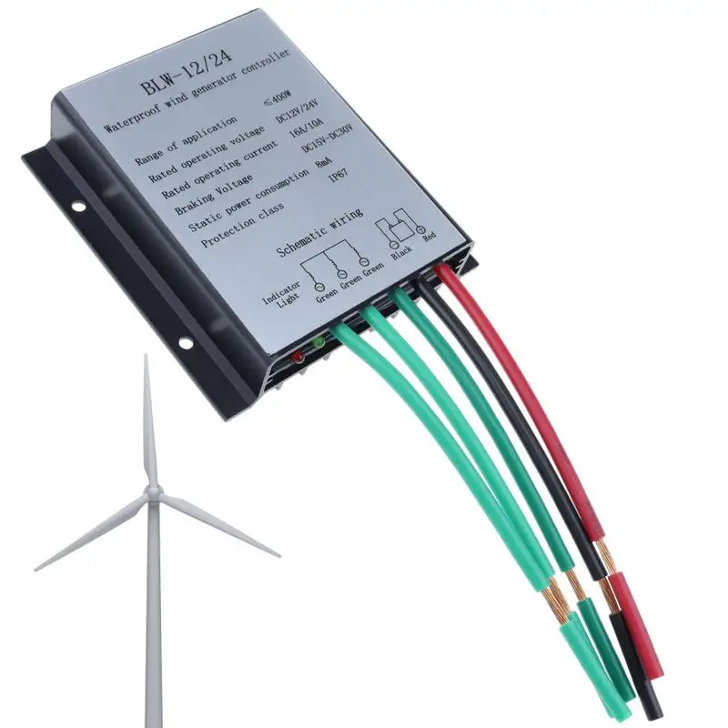 

Wind Power Regulator For Wind Generator IP67 Waterproof Battery Charge Controller Regulator DC15-30V Wind Charge Controller 400W