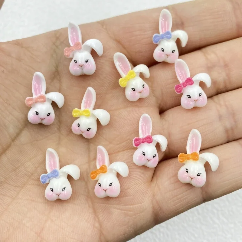 30/60 шт. мини галстук-бабочка кролик дизайн ногтей плоская задняя полимерная