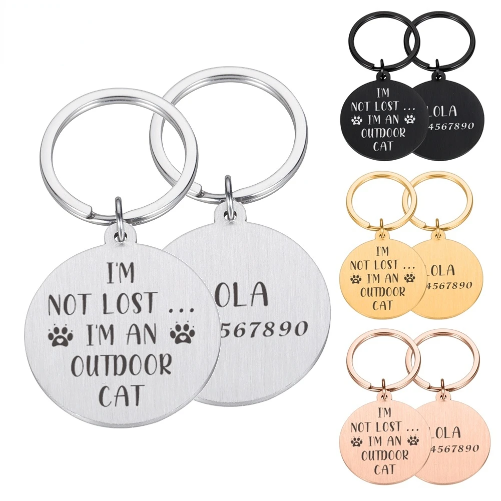 

Идентификационная бирка для кошек и собак, персонализированный именной кулон-ошейник под заказ, аксессуар для щенков, с бесплатной гравировкой