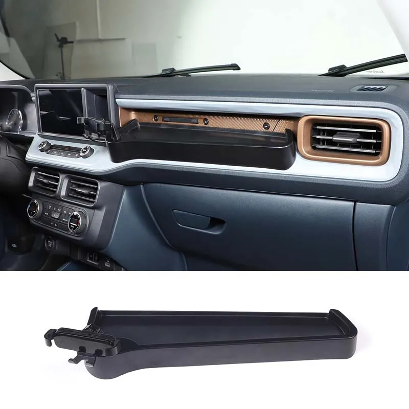 

For Ford Maverick 2022 Black Car Dashboard Co-Pilot Glove Box Phone Holder Storage Box Phone Holder Tray Car Accessories