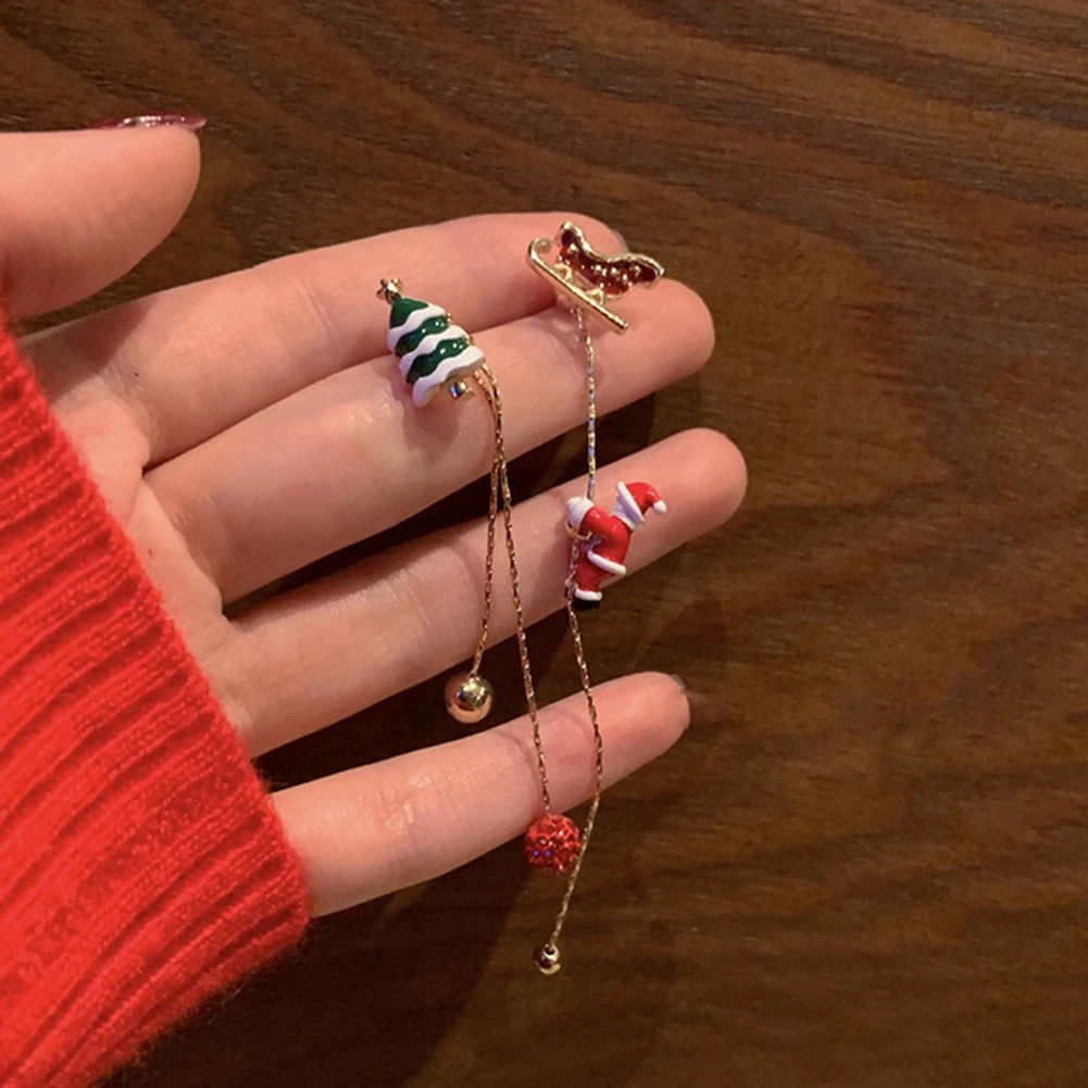 

New Design Earrings For Women Trendy Bijoux Xmas Tree Brown Bear Snowman Santa Claus Hot Christmas Gifts
