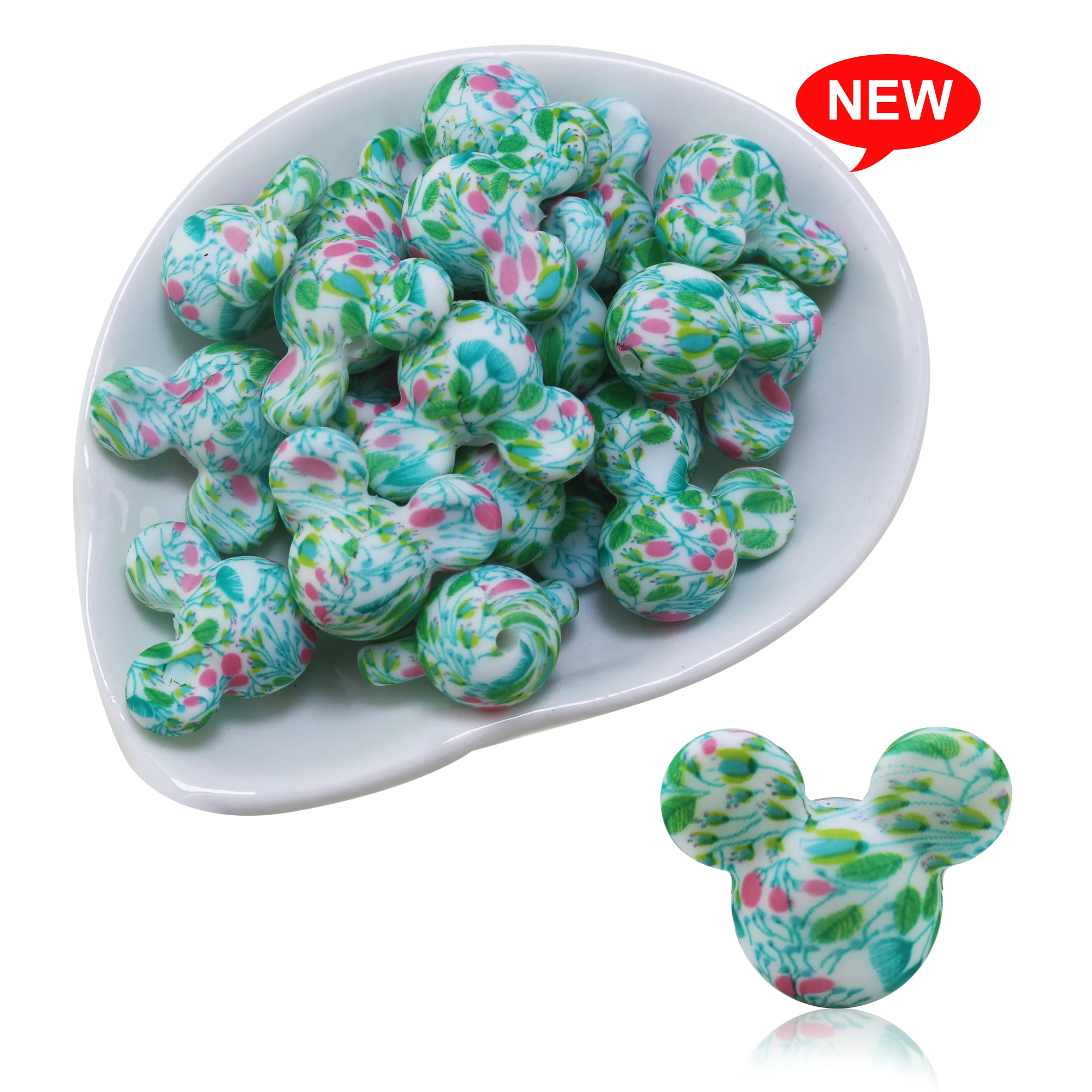 10 шт. силиконовые бусины с рисунком леопарда