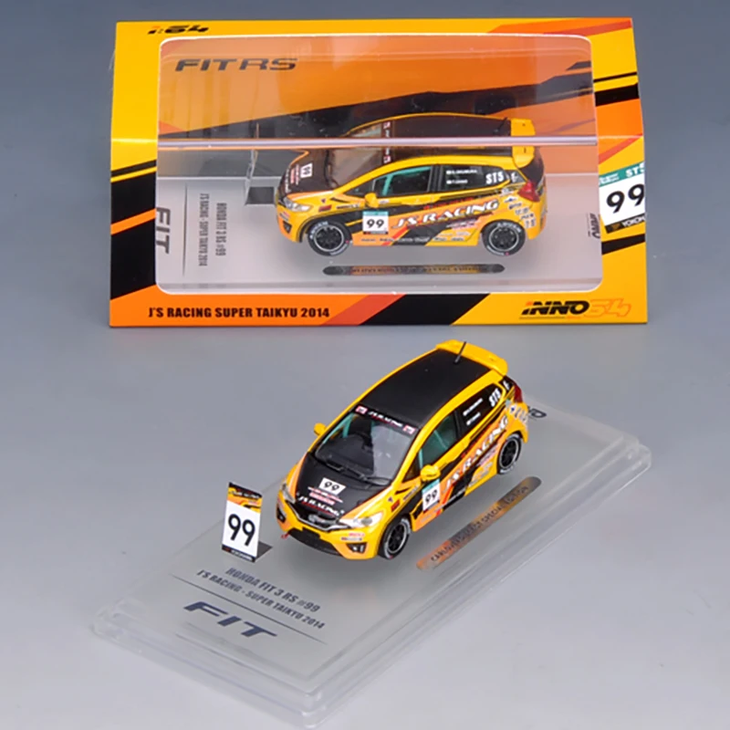 

Флюс Honda Fit 3 Rs в масштабе 1:64, с бесплатными водными наклейками, модель автомобиля Gk5 из сплава под давлением, Модель Взрослого коллекционного игрушечного автомобиля