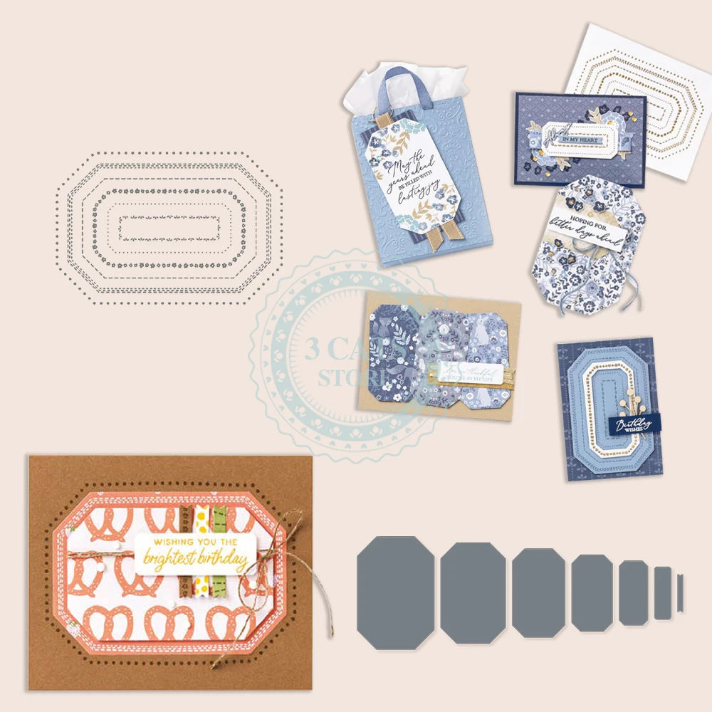 

MP737 Geometric Graphics Metal Cutting Die No Stamps For DIY Handmade Paper Card Decorative Album Craft Cut Dies