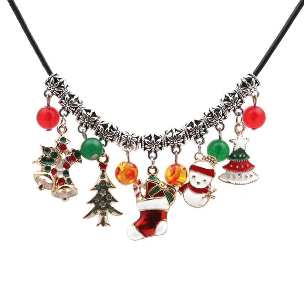 

Vintage Miss Womens Necklace Festive Clavicle Chain Agate Beads DIY Hanging Pendant