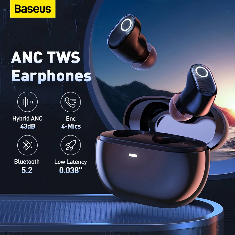 

TWS-наушники Baseus Bowie WM05 ANC с поддержкой Bluetooth 5,2 и шумоподавлением