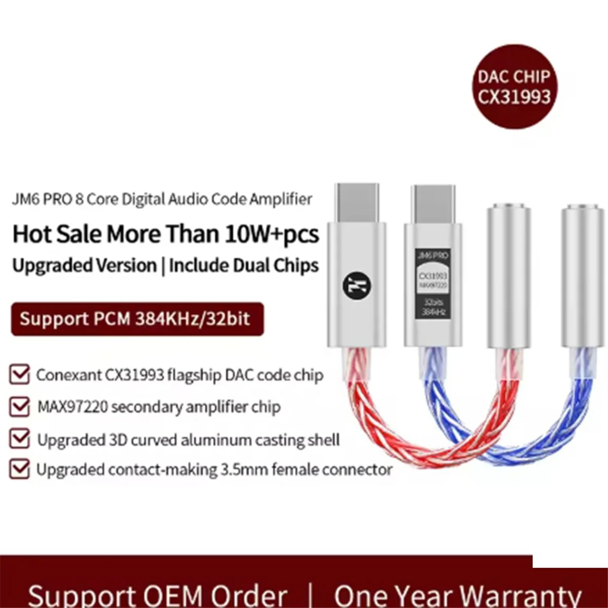 Фото НОВЫЙ JCALLY JM6 Pro Type-C до 3,5 мм CX31993 Портативный цифровой аудиоусилитель с декодированием Hi-Fi ЦАП Мобильная гарнитура USB JM11 Синий №4