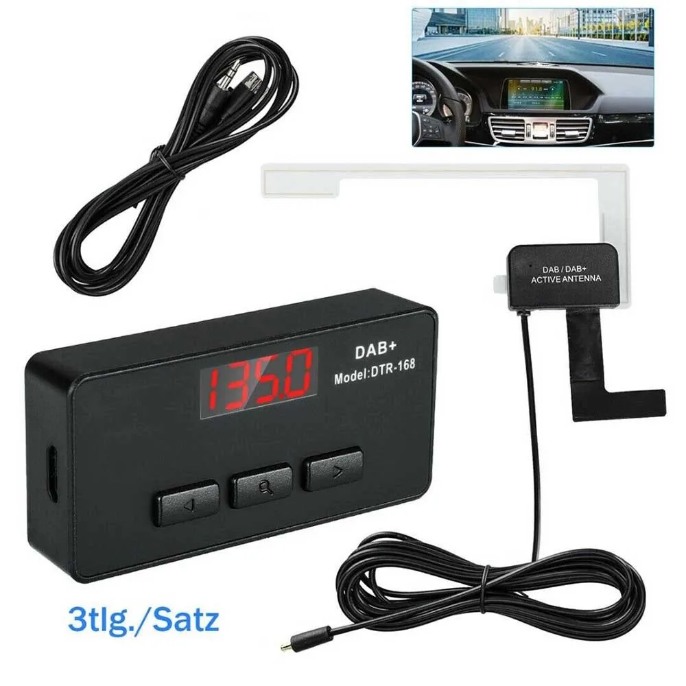 

DAB + Car Radio Receiver AUX FM Transmitter Adapter + Antenna Radio New 85-107.9 MHz 173-240 MHz 100mA Car Electronics
