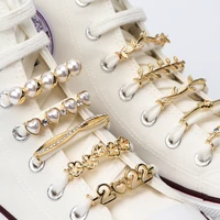shoelaces decoration shoelace buckle pearl shoes charms gifts fashion mini alloy acrylic shoe clips shiny rhinestone accessories