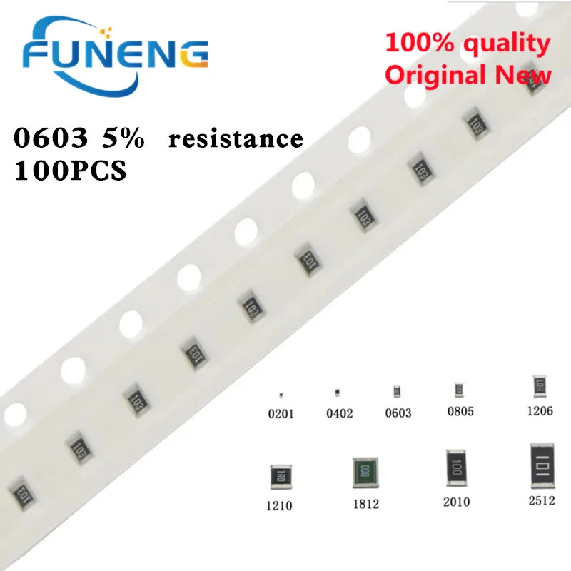 

100pcs 0603 5% SMD 1/10W chip resistor resistors 0 ohm ~ 10M 0R 1K 4.7K 4K7 10K 100K 1 10 100 220 ohm 0R 1R 10R 100R 220R 330R