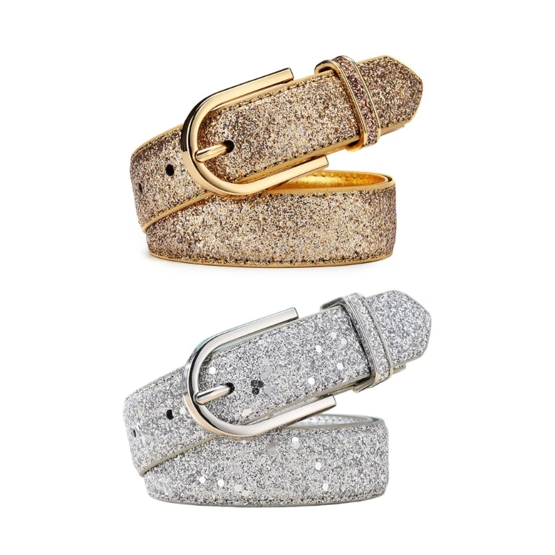 

Light Luxury Sequins Waist Belt Women Commute Slimming Belt Cowgirl Cowboy Belt