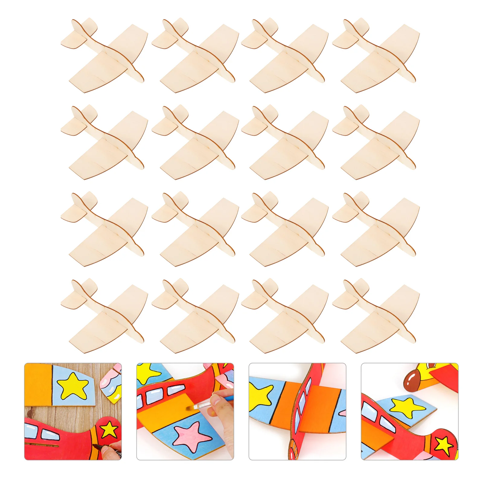 

Plane Airplane Wooden Woodmodel Puzzle Craft Kids Aeroplane Aircraft Cutouts Assembly Graffiti Kid 3D Diy Hobby Cutout Pieces