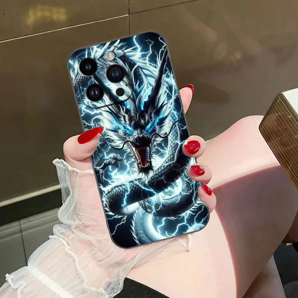 Чехол для телефона с изображением дракона тигра волка iphone Apple 15 14 13 12 11 Pro XS Max Mini X SE