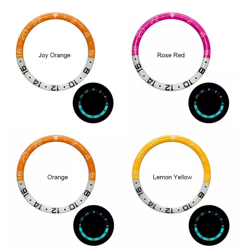 38mm Luminous Watch Bezel for SKX007 SKX011 Diving Watches Modified Part Resin Insert Ring Replacement Bezels