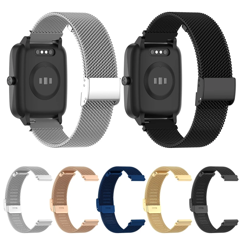 

Replacement Strap Smart Watchband Snap Buckle Stainless Steel Belt Compatible with SW021/SW025/SW01/SW023/Uwatch 3/Ufit