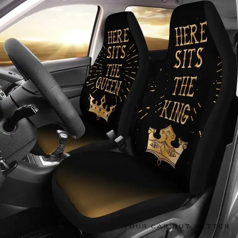 

King and Queen Car Seat Covers, Boho Car Seat Covers, Car Seat Protector, Car Seat Cover For Vehicle, Vintage Car Seat Cover