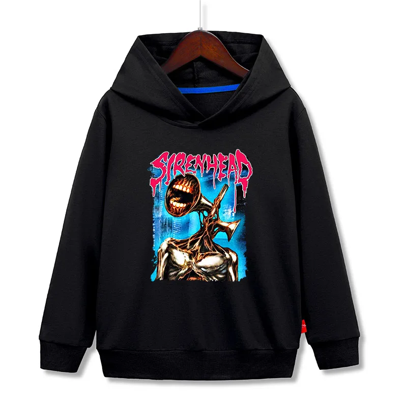 Сиреневый худи для мальчиков осень мультяшный принт дети сирена голова свитшот с