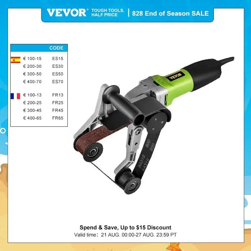 VEVOR 800W Round Pipe Drawing Machine Stainless Steel Cylindrical Pipe Polisher Handheld Tube Polishing Finishing Belt Sander