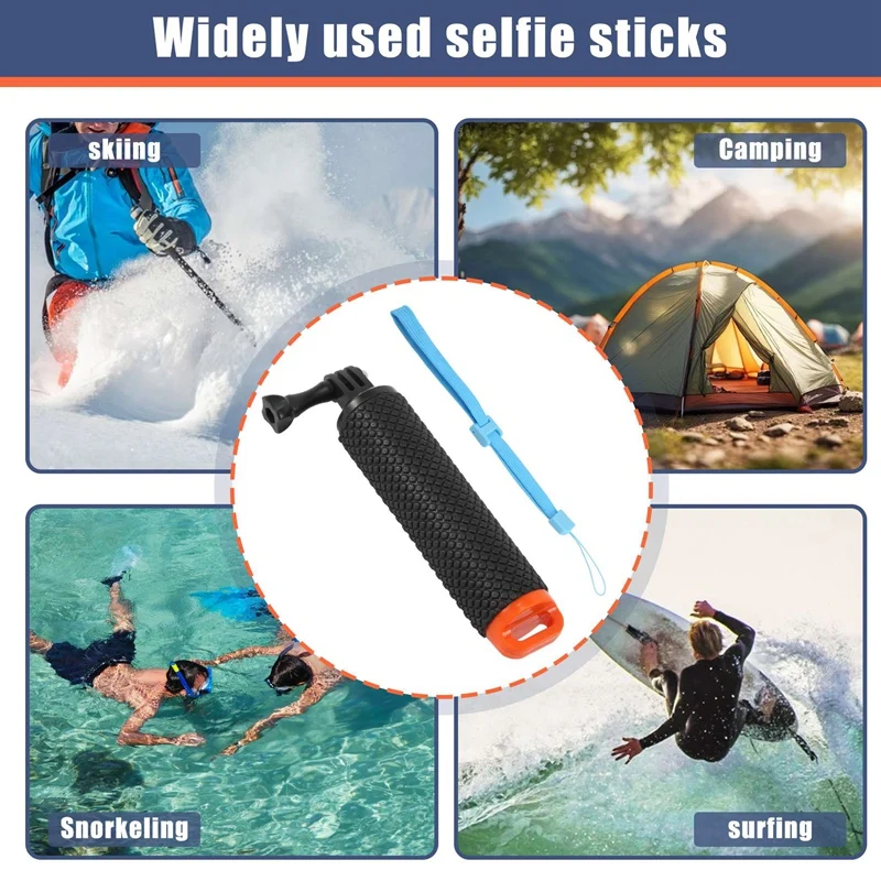 Фото Waterproof Handheld Underwater Sport Selfie Stick Monopod Pole Floating Hand Grip Diving Handle Tripod Mount For Gopro HD Hero S №5