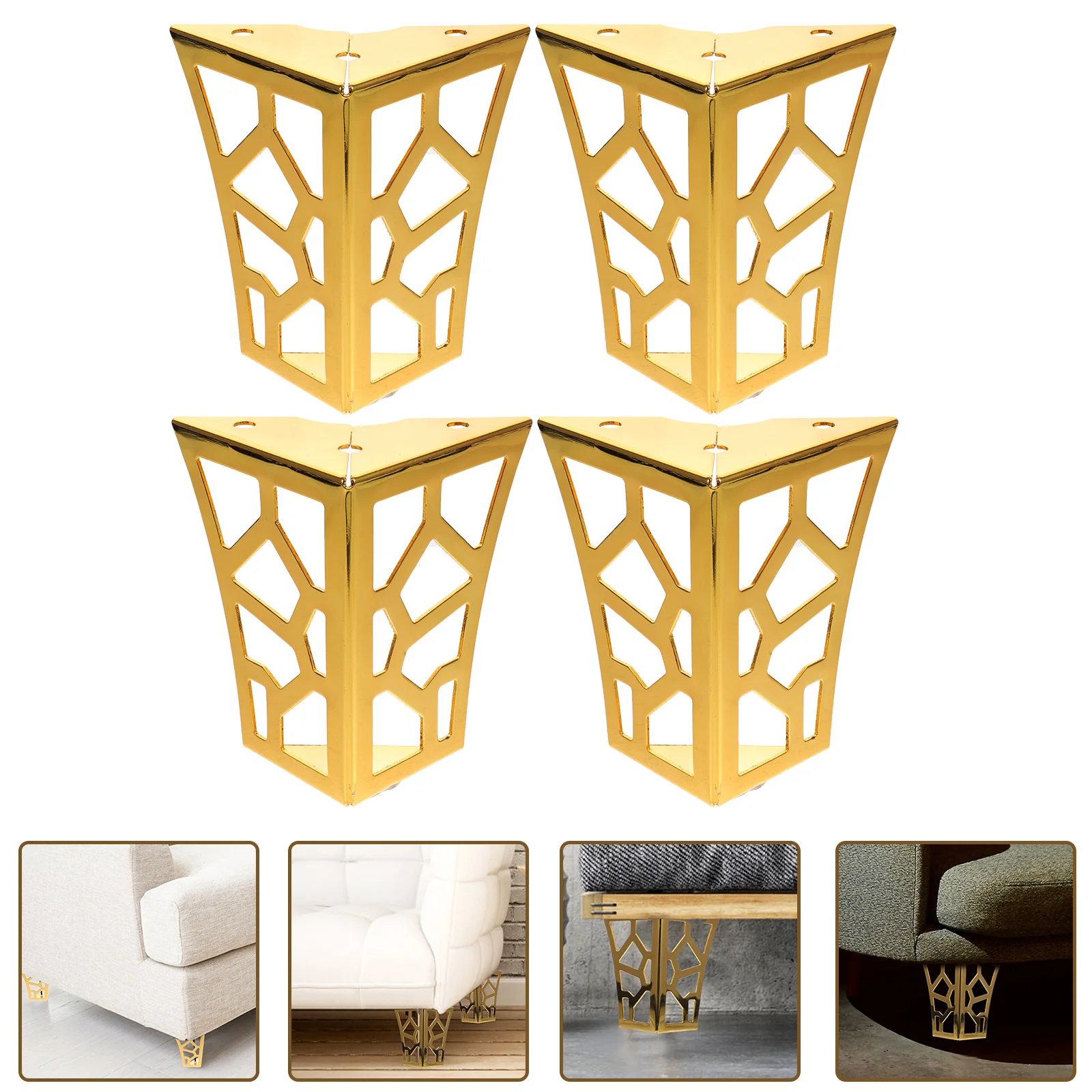 

4pcs Furniture Leg Hollowed Metal Table Legs Dresser Foot Couch Foot