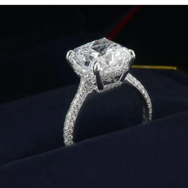 

HOYON Fashion Luxury 925 Silver Color Sparkling Diamond Ring Zircon Female Engagement Gift Ring Wedding Jewelry Free Shipping