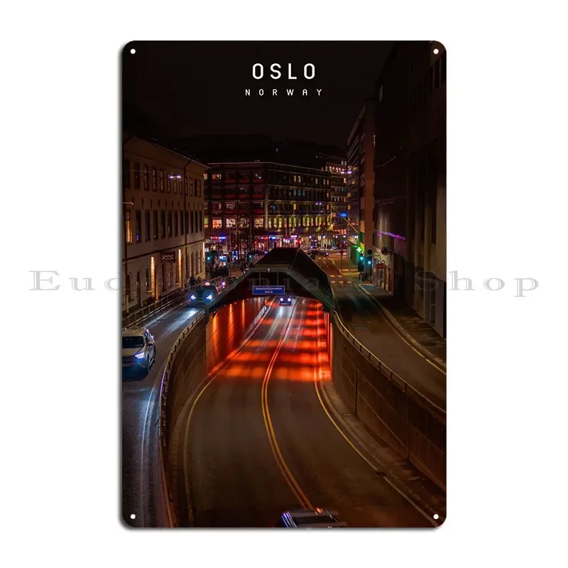 Oslo Metal Plaque Poster Living Room Cinema Kitchen Designing Tin Sign