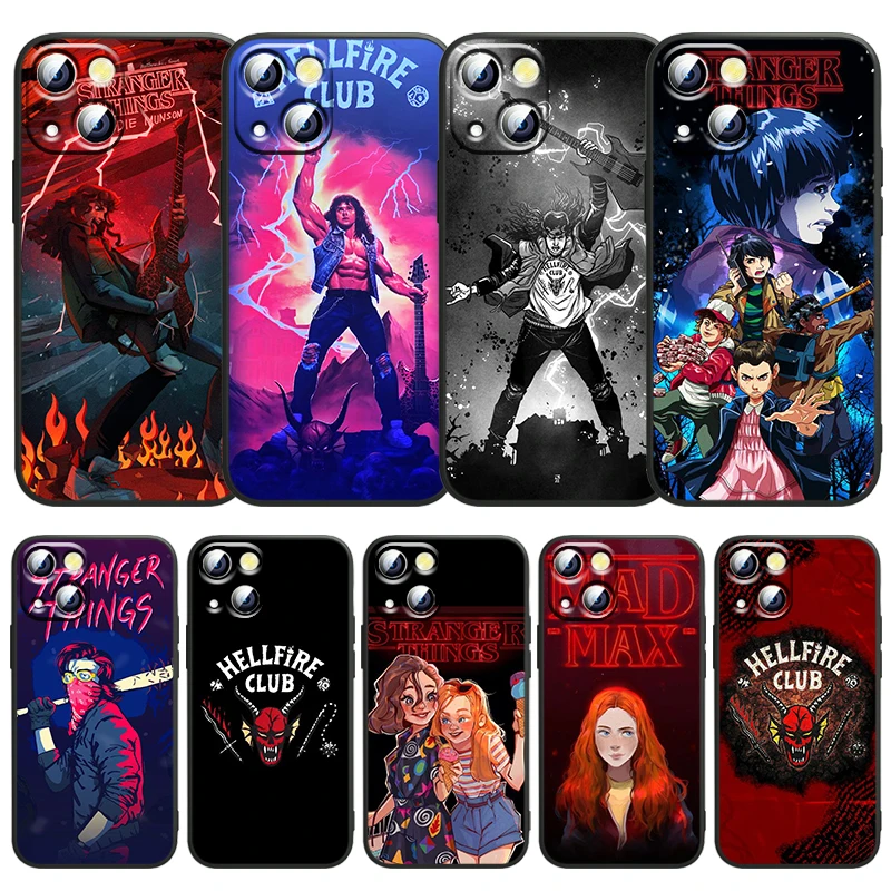 

Stranger Things Luxury Anime Phone Case For Apple iPhone 14 13 12 11 SE XS XR X 7 8 mini Plus Pro MAX 2020 Black Soft FUnda TPU