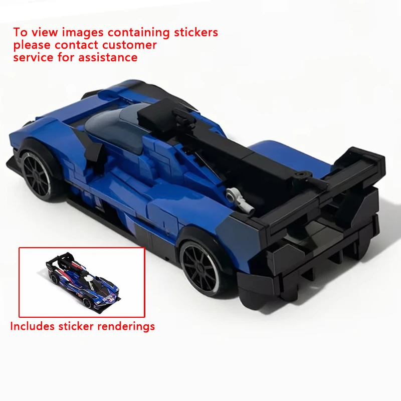 Фото Модель гоночного автомобиля QWERT Speed Racing Car MOC, строительные блоки A424 WEC IMSA Le Mans, модульная технология, детские подарки на праздники, игрушки для сборки. №1