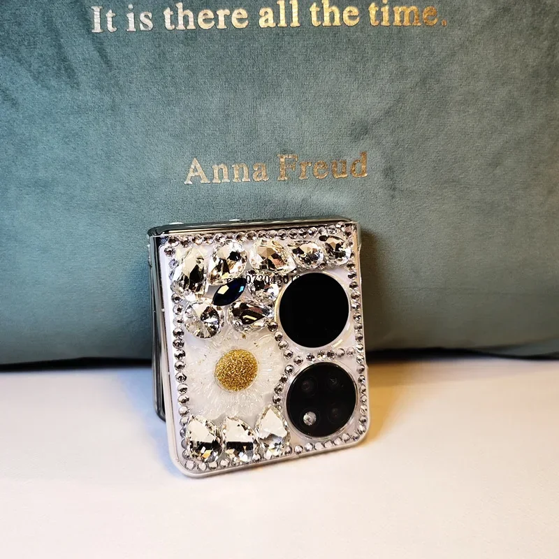 

For Huawei P50pocket Phone Case Set with Diamonds Lovely Zou Ju Rhinestone Women's Little Fresh Mobile Phone Protective Case