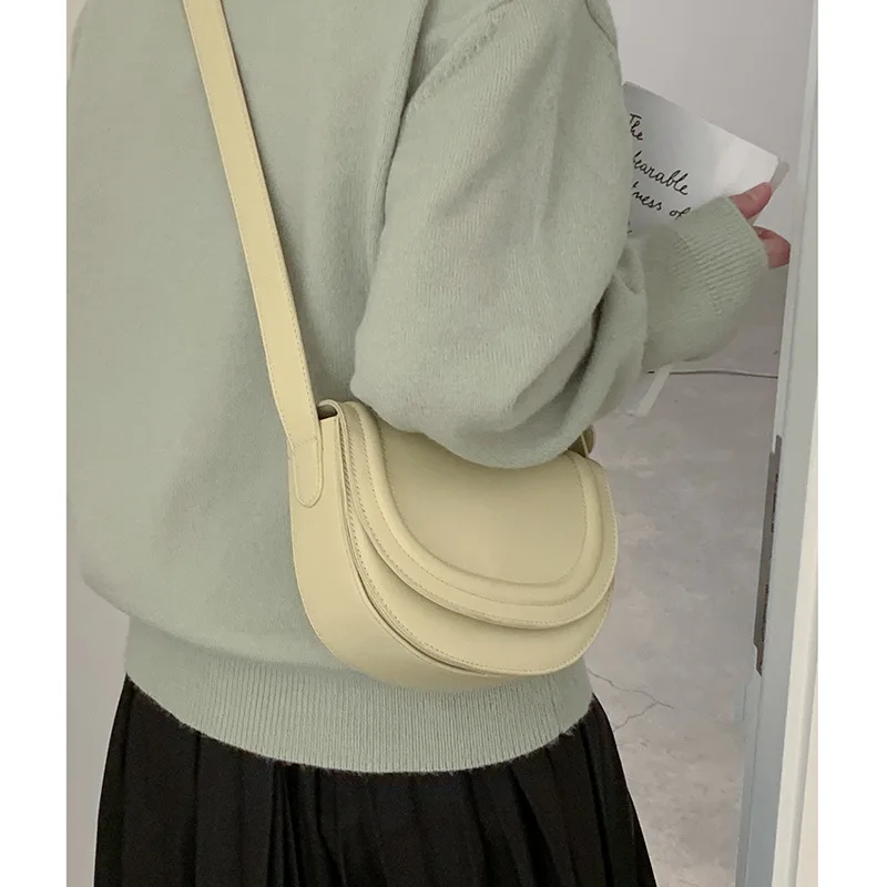 

2022 Spring Solid Color PU Leather Shoulder Crossbody Sling Bags for Women Fashion Bag Luxury Brand Female Wide Straps Handbags