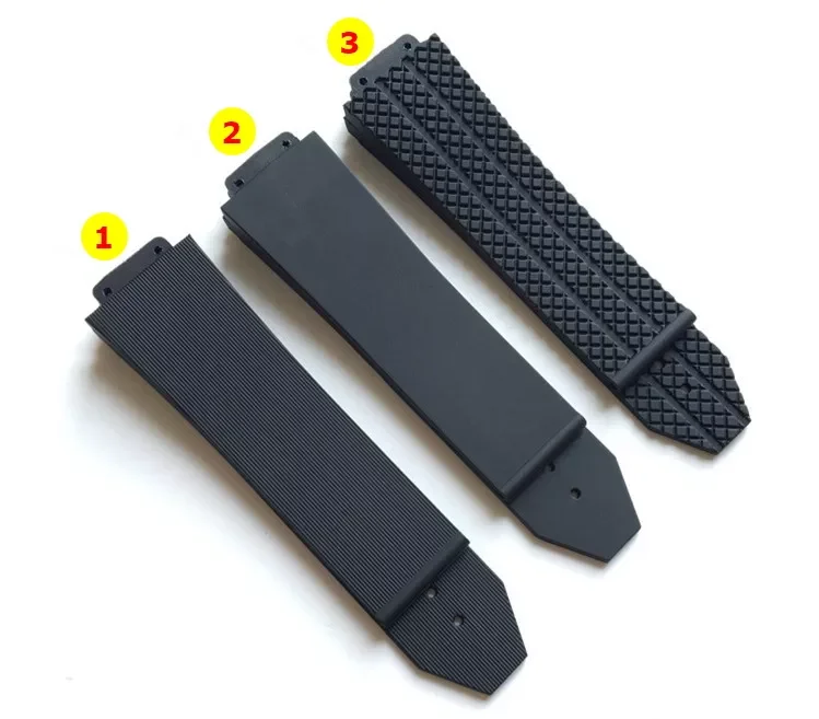 

New Black Silicone Rubber watch band 25*17mm For Hublot strap for BIG BANG authentic Watchband logo stainless buckle free tool